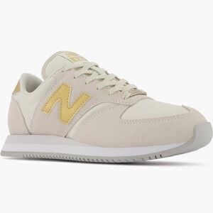 Rare New Balance 420 Suede Gray & Gold sneakers excellent condition size 7